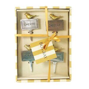 Bombay Cheese Marker Set With Bird Accents Cheddar Gruyere Gouda Chevre Orig Box